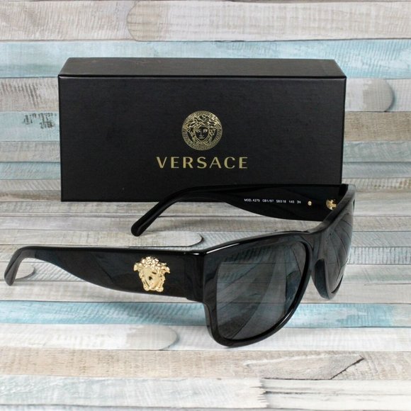 VERSACE GOLD EMBLEM MEN'S 58MM SUNGLASSES - Picture 2 of 3
